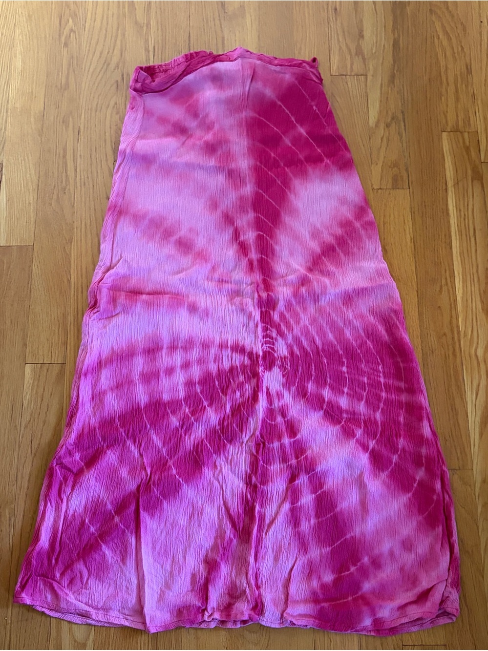 Vintage 90s Hokuspokus Rayon Pink Tye Dye Skirt Size L